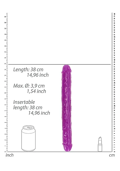 Realrock 15" Glow-N-Dark Double Dong Purle - Image 4