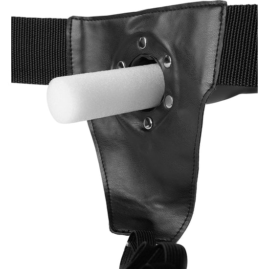 Ouch Ribbed Hollow Strap with Balls 8" Blue - Image 6
