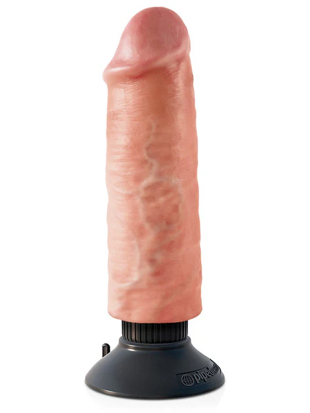 King Cock 6" Vibrating Cock Flesh - Image 2