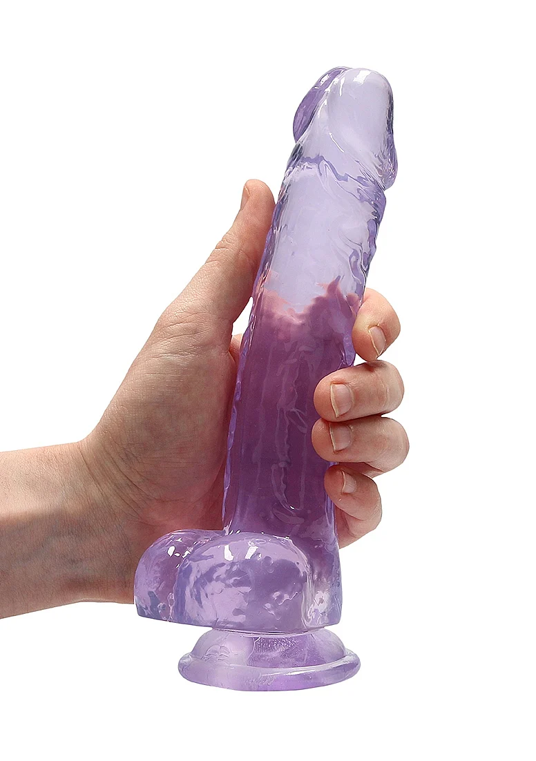 Realrock 8" Realistic Dildo With Balls - Purple - Image 3