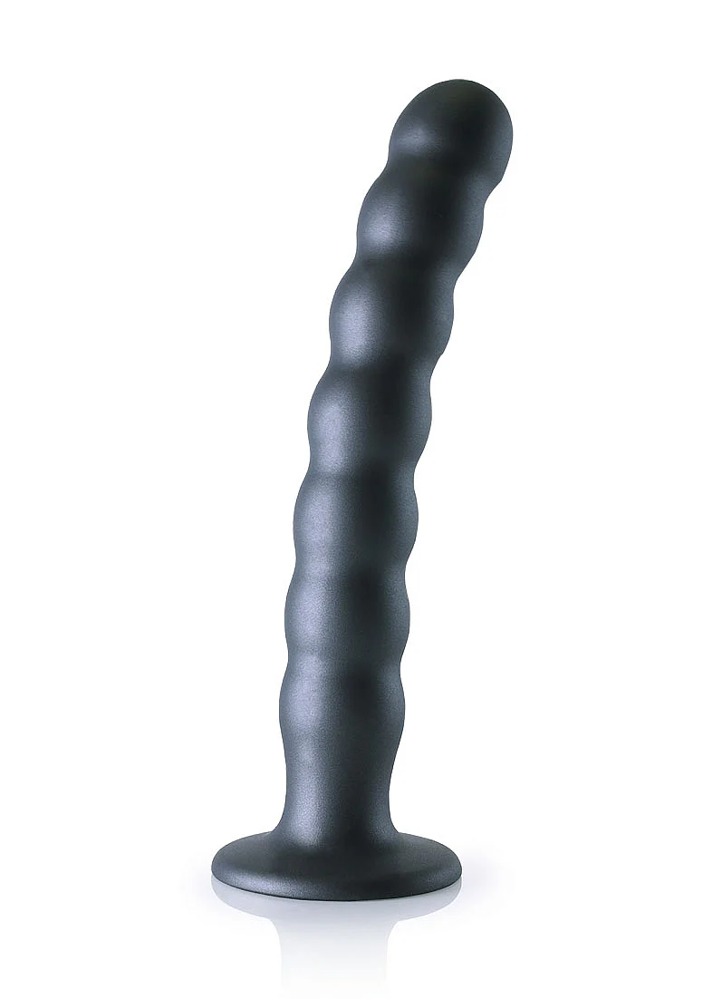 Ouch Beaded G-Spot Dildo 8'' Gun Metal - Image 5