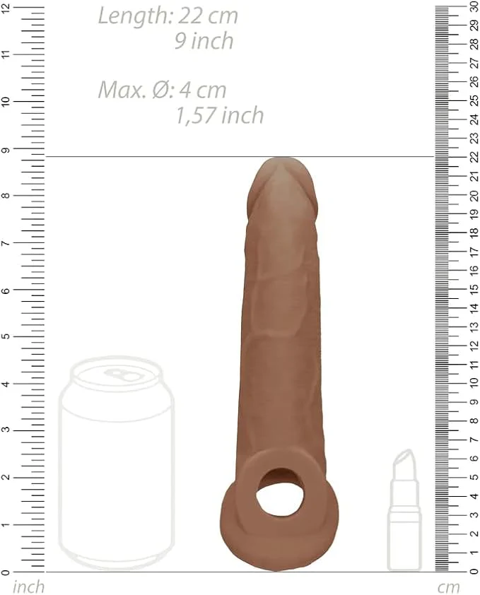 Realrock 9" Penis Sleeve Tan - Image 7