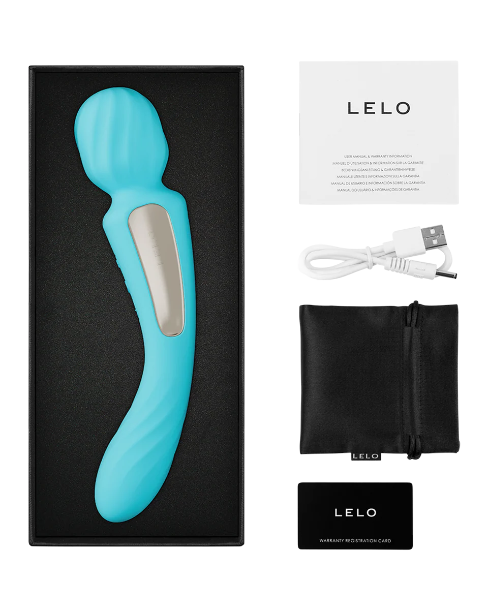 Lelo Switch Double Ended Wand Vibe Aqua - Image 3