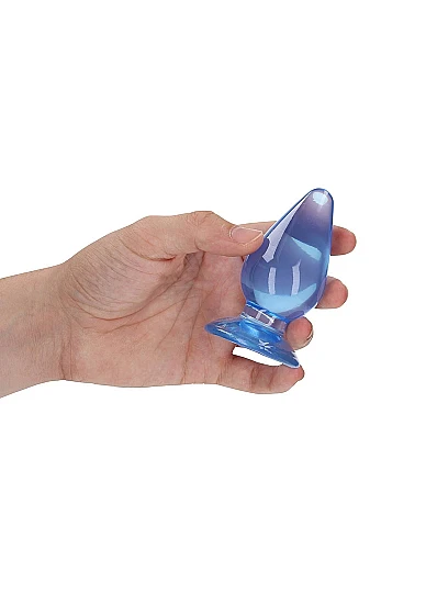 Realrock 3.5" Crystal Clear Plug Blue - Image 3