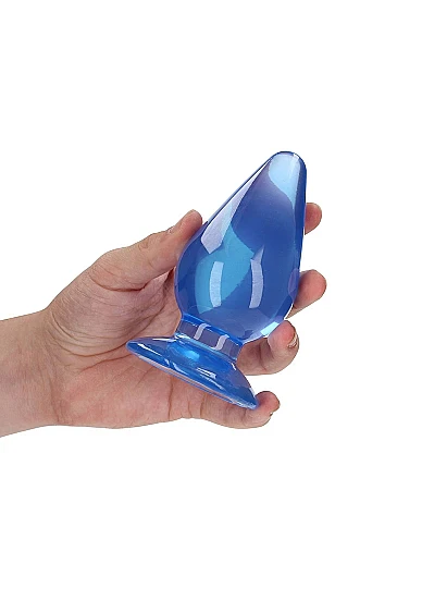 Realrock 4.5" Crystal Clear Plug Blue - Image 3