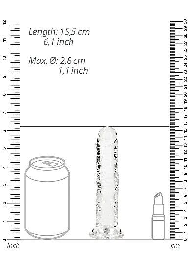 Realrock 6" Crystal Clear Dildo Clear - Image 4