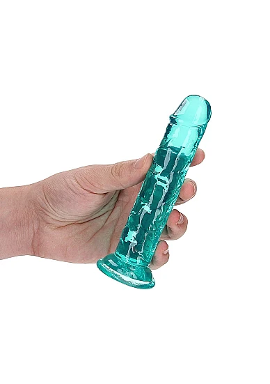 Realrock 6" Crystal Clear Dildo Green - Image 2