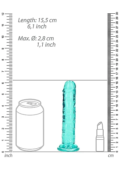 Realrock 6" Crystal Clear Dildo Green - Image 4