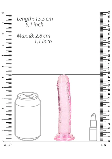 Realrock 6" Crystal Clear Dildo Pink - Image 4