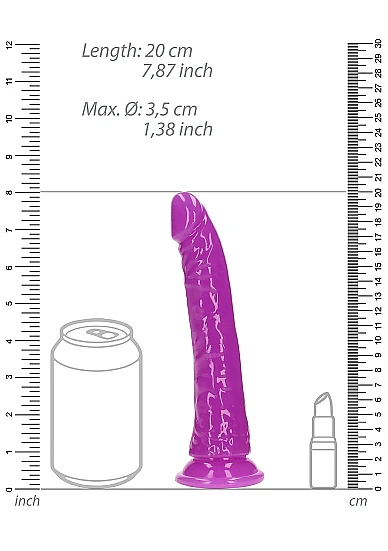Realrock 7" Glow-N-Dark Dildo Purp - Image 4