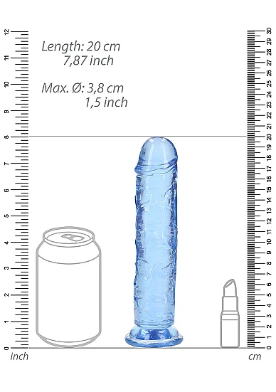Realrock 7" Straight Dildo Blue - Image 4