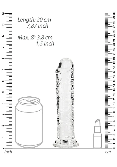 Realrock 7" Straight Dildo Clear - Image 4