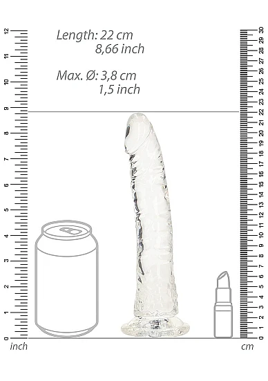 Realrock 8" Glow-N-Dark Dildo Pink - Image 2
