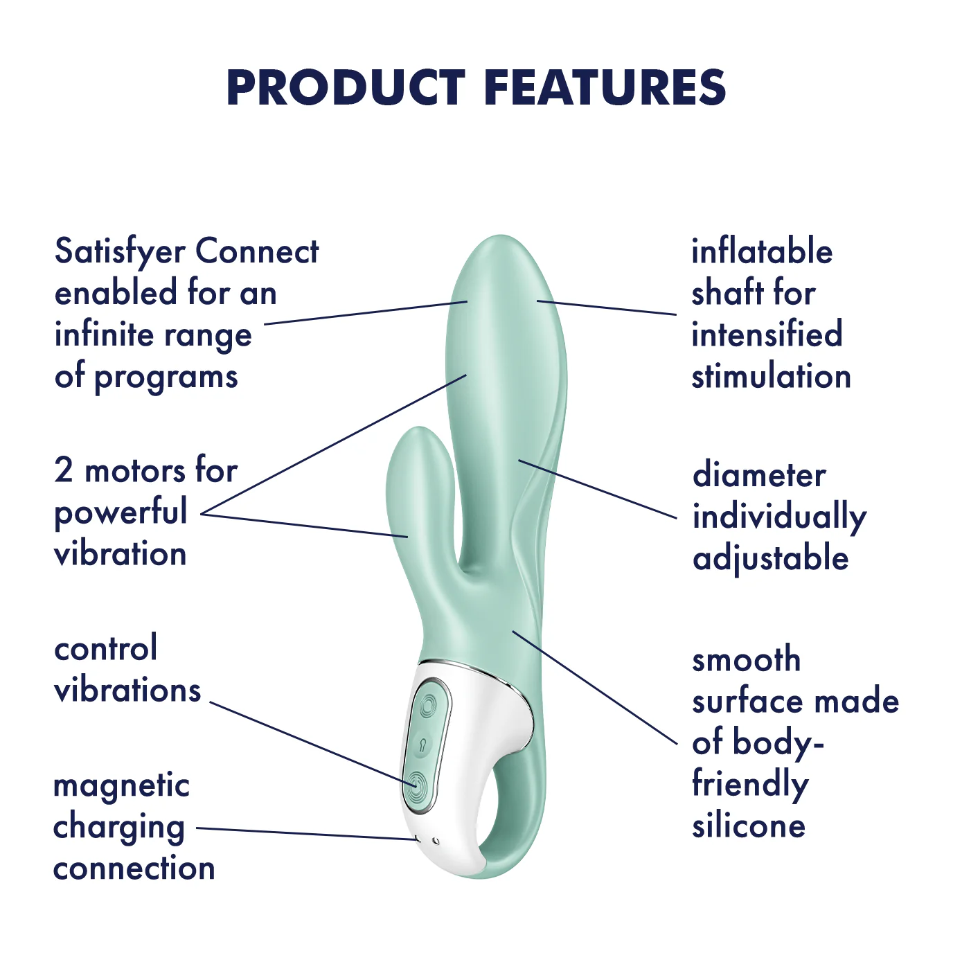 Satisfyer Air Pump Bunny 5+ Green - Image 2