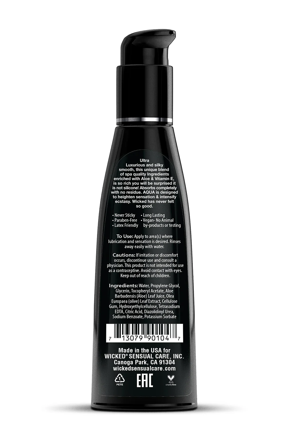 Wicked Aqua Water Based Unscented Lube 120ml - Image 2