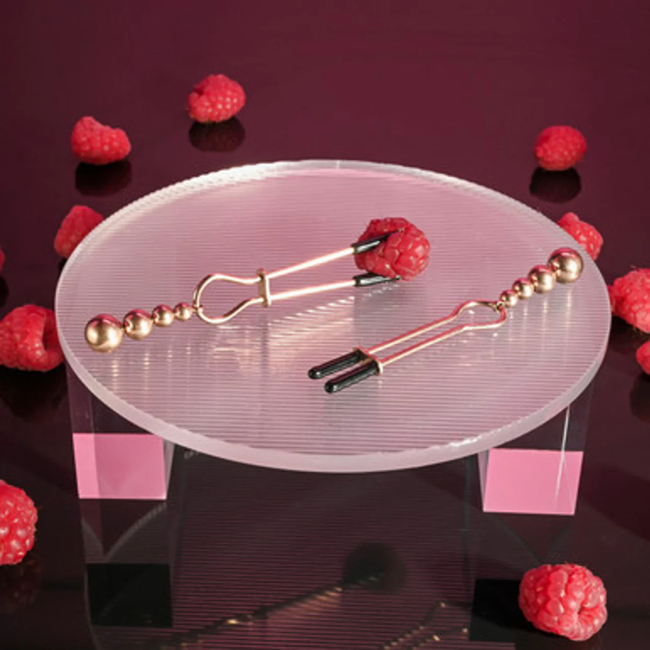 Selopa Beaded Nipple Clamps Rose Gold - Image 2