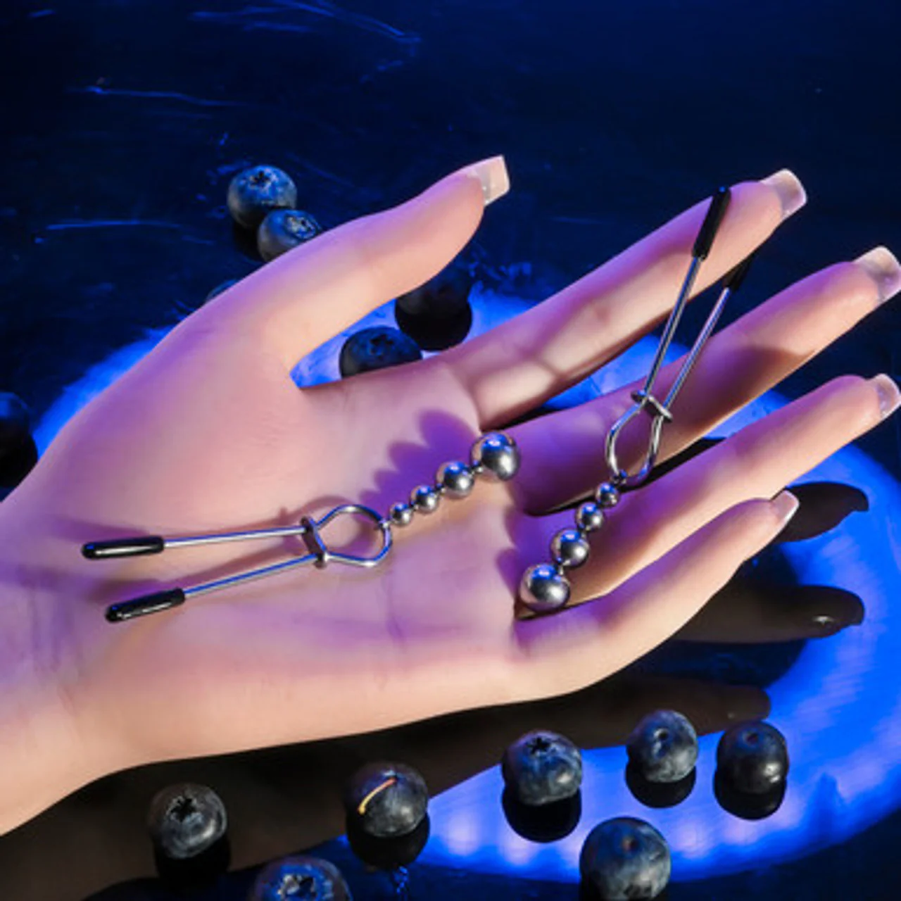 Selopa Beaded Nipple Clamps Silver - Image 7