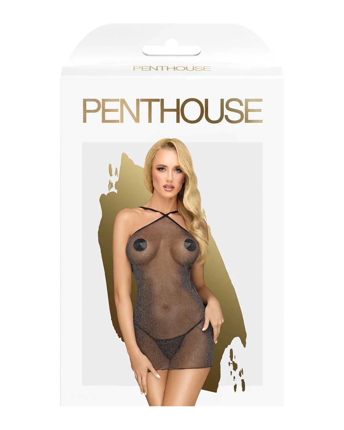 Penthouse Bombshell Dress Chemise Black M/L 5812 - Image 3