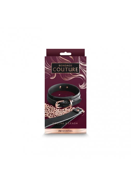 Bondage Couture Collar & Leash Black