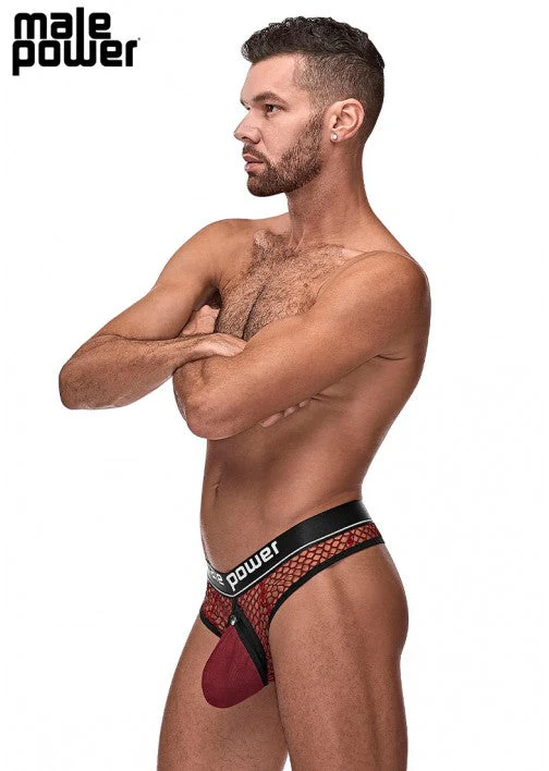 Male Power Cock Pit Cock Ring Thong Burgundy L/XL - 410260 - Image 2