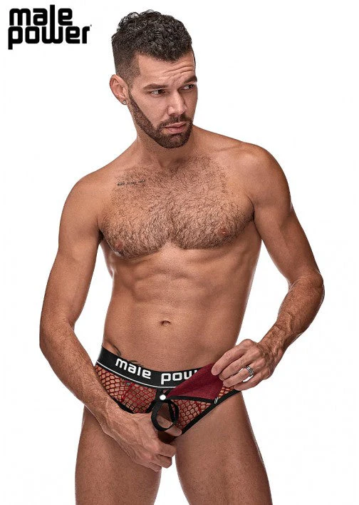 Male Power Cock Pit Cock Ring Thong Burgundy L/XL - 410260 - Image 3