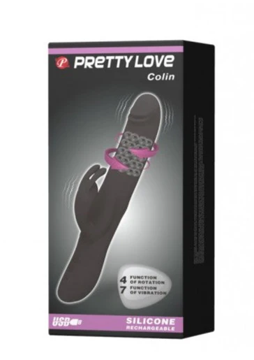 Pretty Love Colin Rabbit Rechargeable Vibe Black - 443