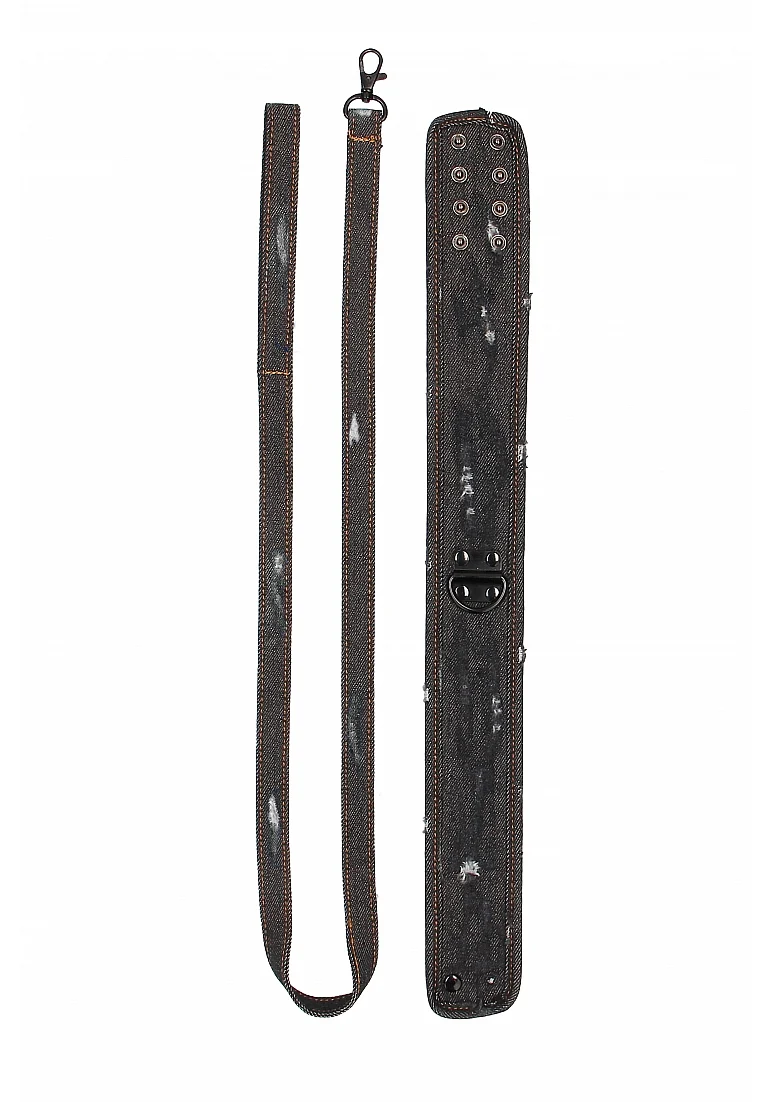 Ouch Denim Collae With Leash Black - Image 4