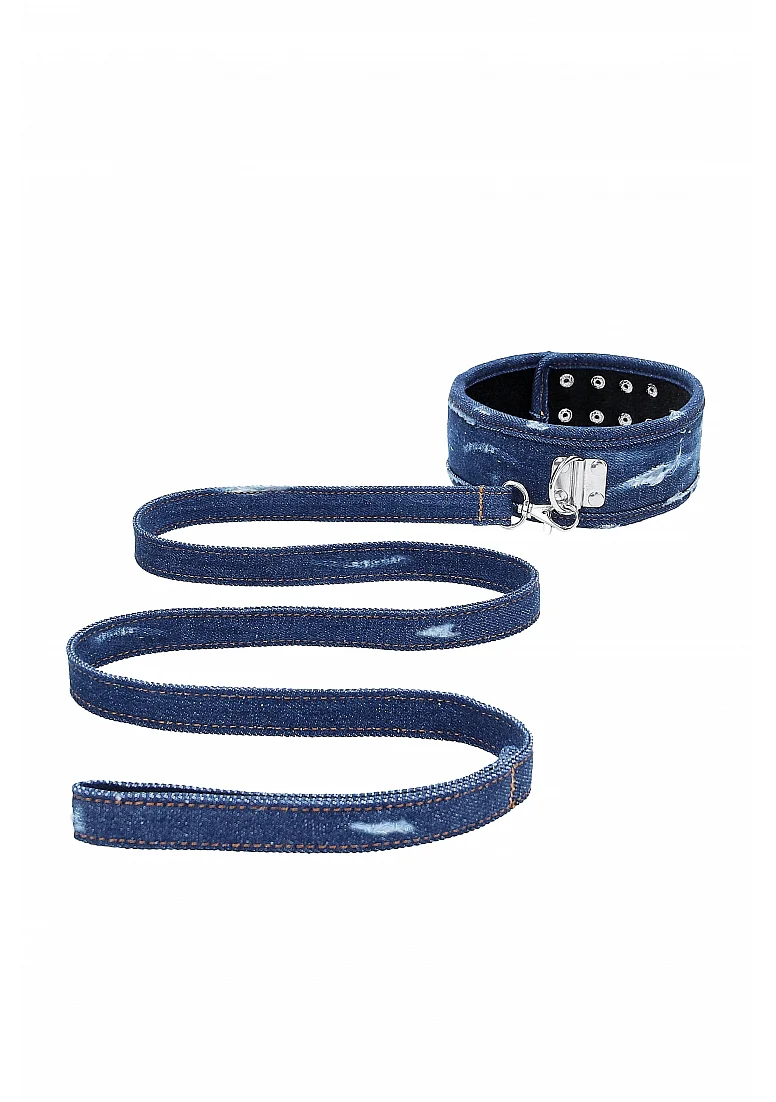 Ouch Denim Collar with Leash Blue - Image 3