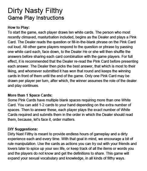 Dirty Nasty Filthy Game - Image 2