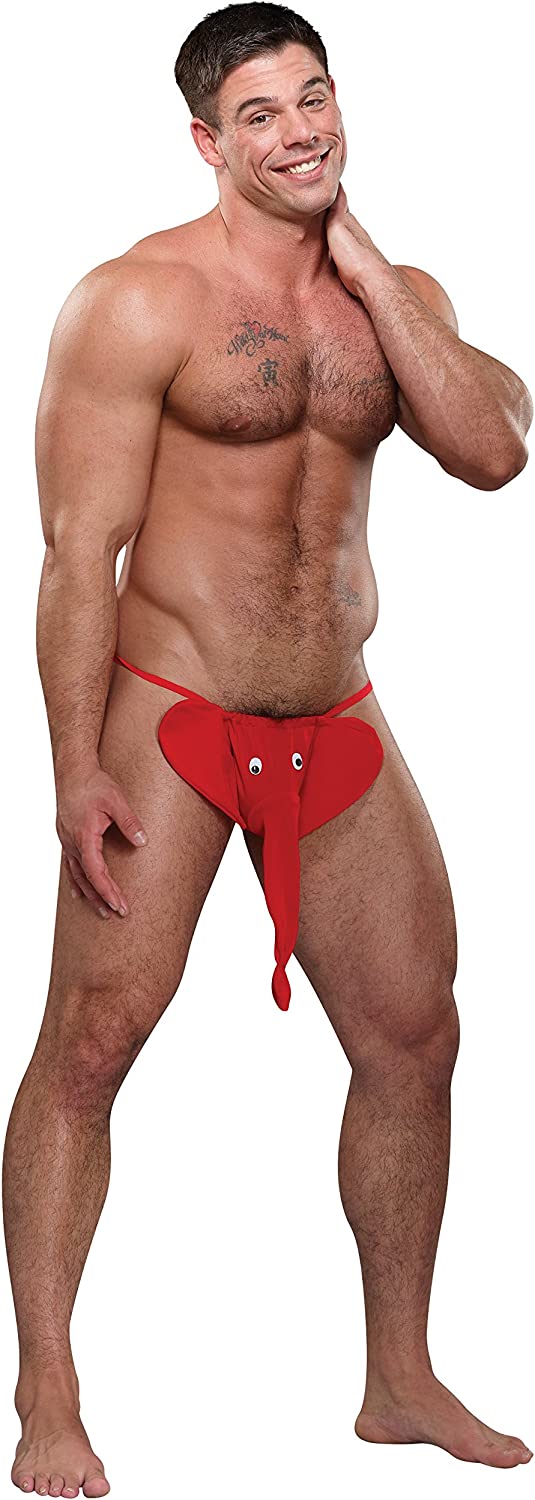 Male Power Elephant Squeaker G-String Red O/S - Image 2