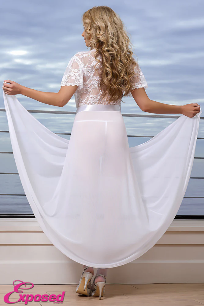 Exposed Robe Set White B563 S/M - Image 3