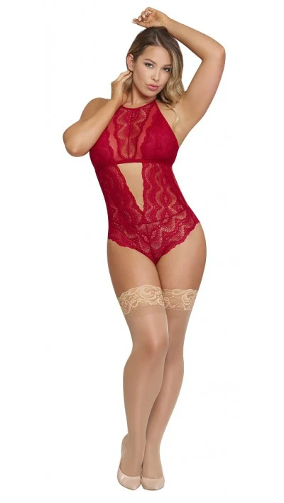 Exposed Sugar & Spice Teddy with Snap Crotch Red L/XL M254