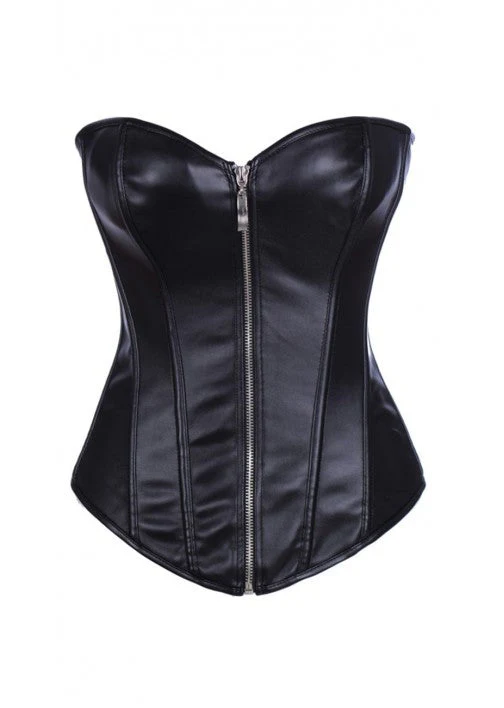 Oh Yeah Faux Leather Corset Black M - A2803