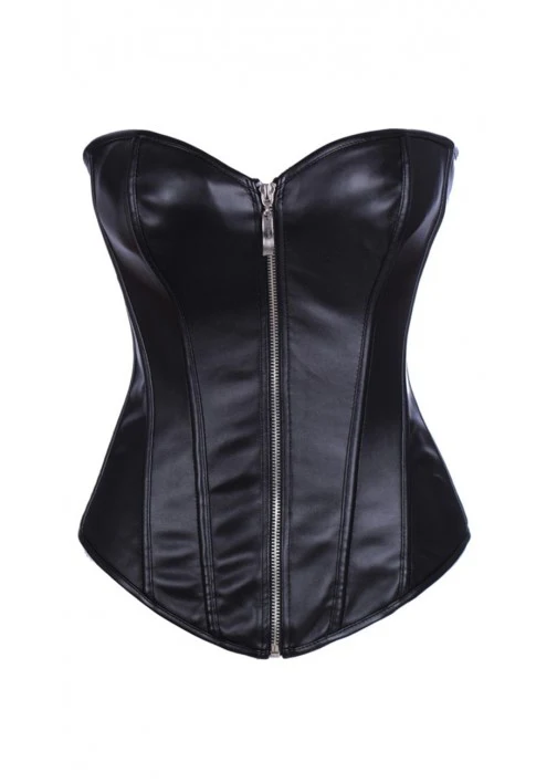 Oh Yeah Faux Leather Corset Black 2XL - A2803