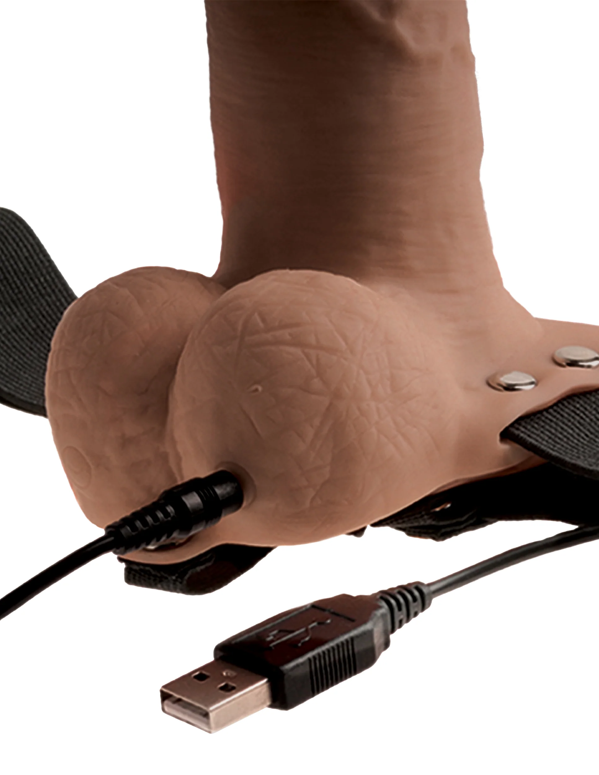 Fetish Fantasy 6 Hollow Recharge Strap On Balls Tan - Image 3
