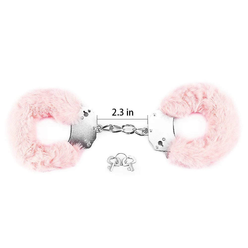 Love Toy Fluffy Hand Cuffs Pink LV1501 - Image 2