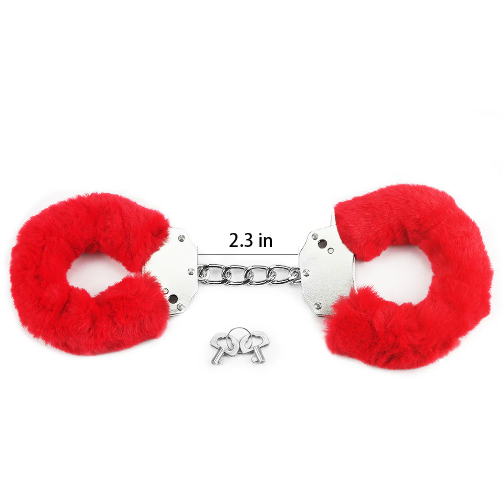 Love Toy Fluffy Hand Cuffs Red LV1501 - Image 2