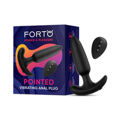 Forto Pointed Vibrating Anal Plug Black