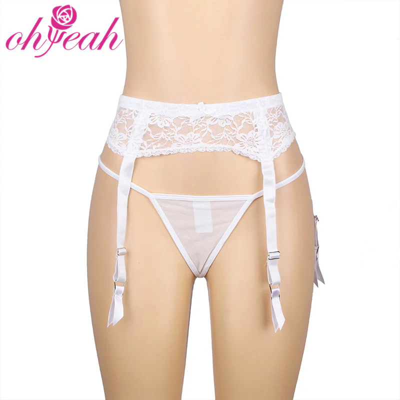 Oh Yeah Garter Panty P5201-2 - White - XL