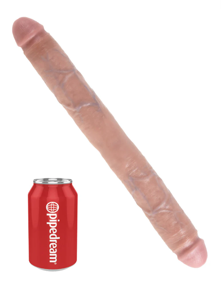 King Cock 16 Thick Double Dildo Flesh - Image 2