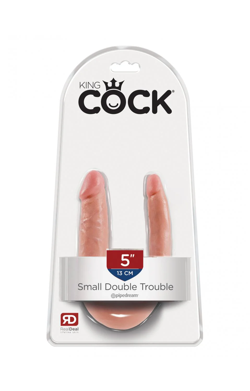 King Cock Double Trouble 5" Flesh