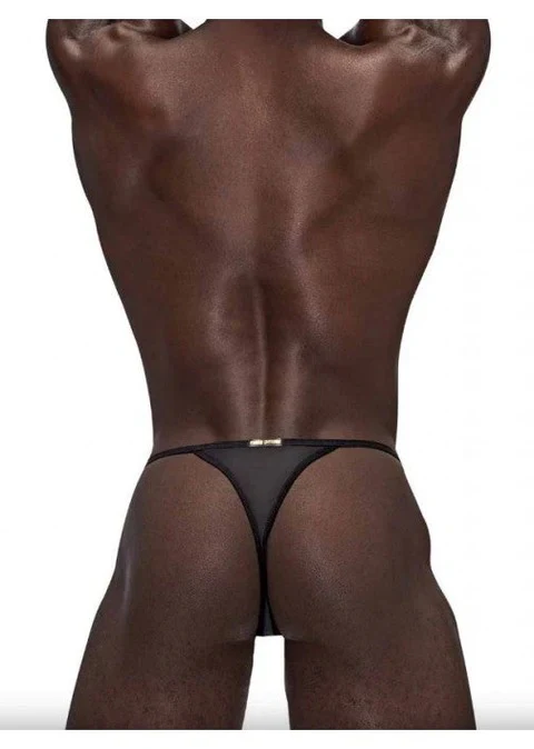 Male Power Landing Strip Micro Thong Black L/XL - 453271 - Image 2