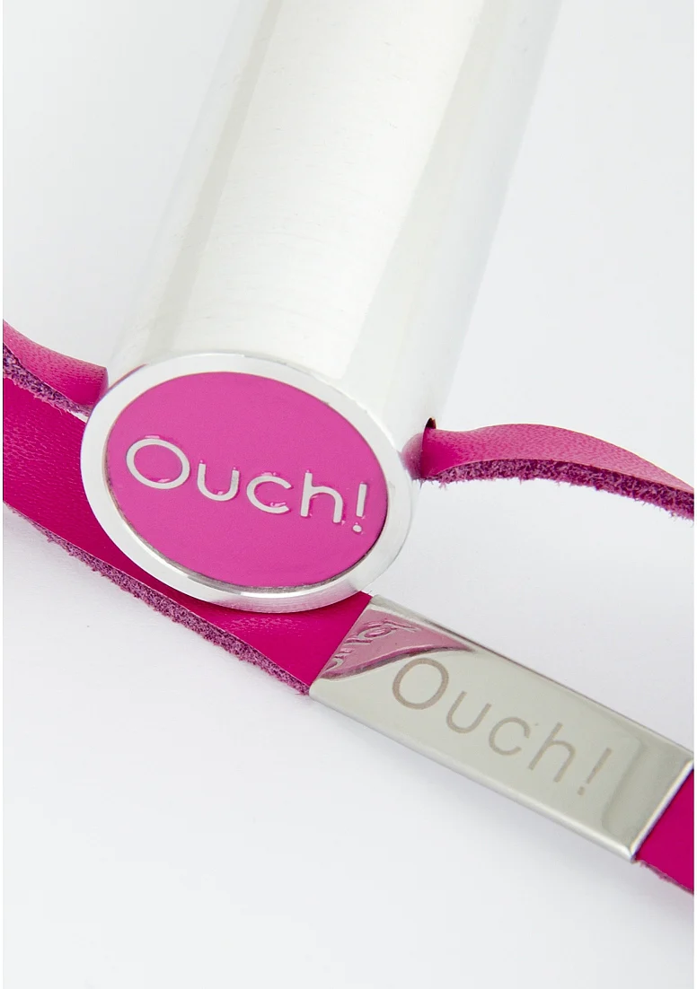Ouch Leather Square Tipped Crop Pink - Image 2