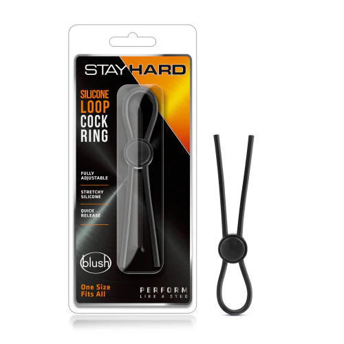 Stay hard loop cock ring black