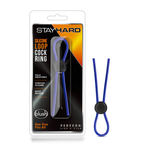 Stay Hard loop cock ring  blue