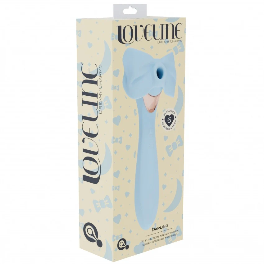 Loveline Darling Clitoral Air Pulse Interchangeable Head Vibe Blue - Image 3