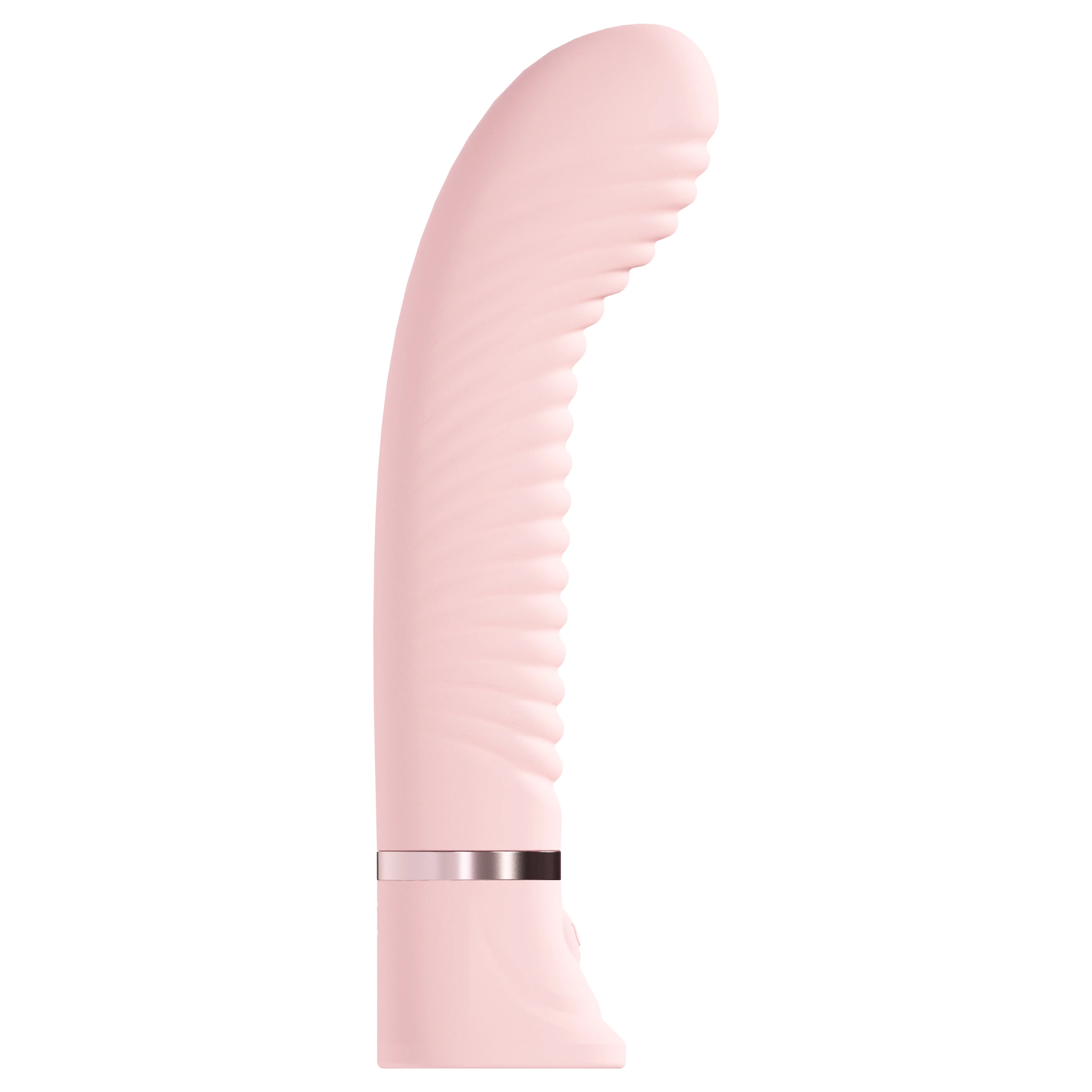 Loveline Divine 10 function Ribbed G-spot Vibe Silicone Rechargeable Waterproof - Pink - Image 3