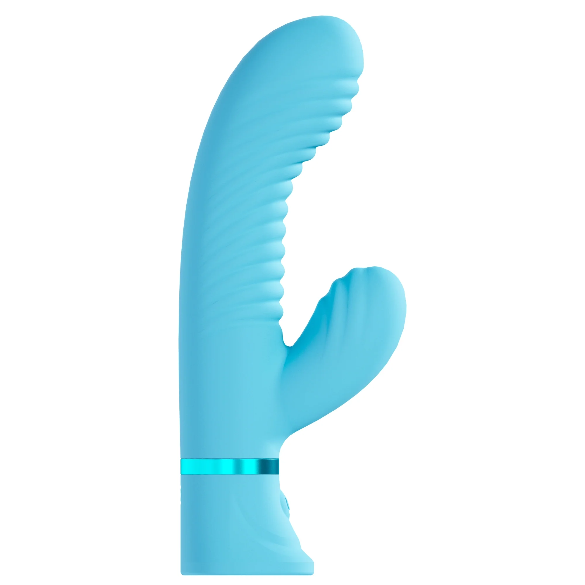 Loveline Mystique 10 function Ribbed Rabbit Silicone Rechargeable Blue - Image 3