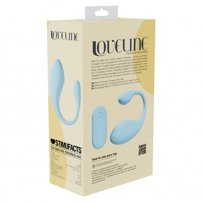 Loveline Wave C-Shaped G-Spot Vibe Blue - Image 5