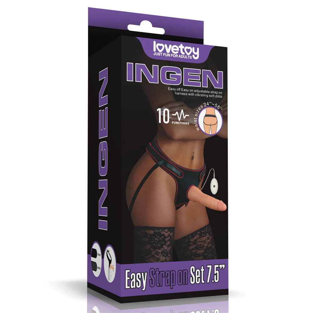 Lovetoy Ingen 7.5" Vibrating Strap on Set - LV715116